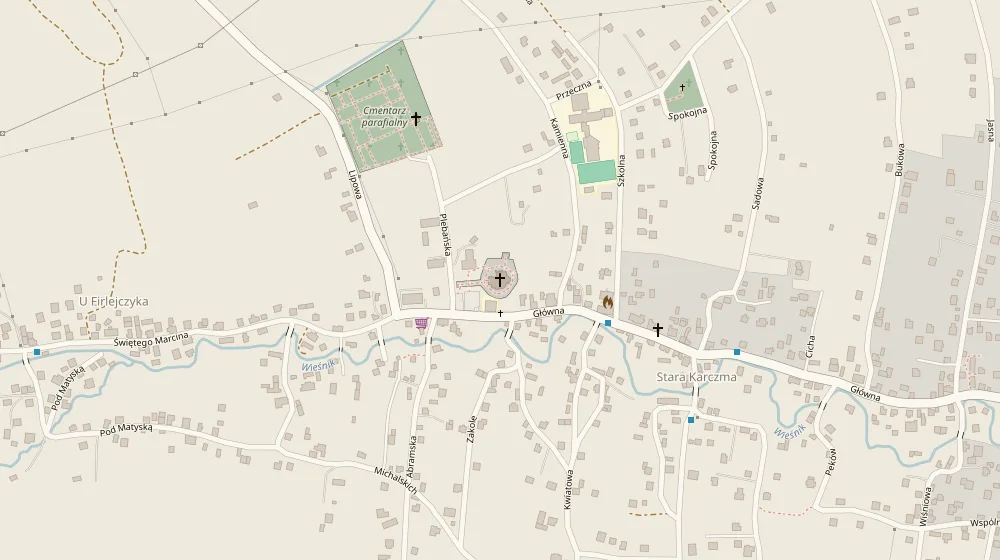 Mapa okolicy: Kościół św. Marcina w Radziechowach, ul. Plebańska 1